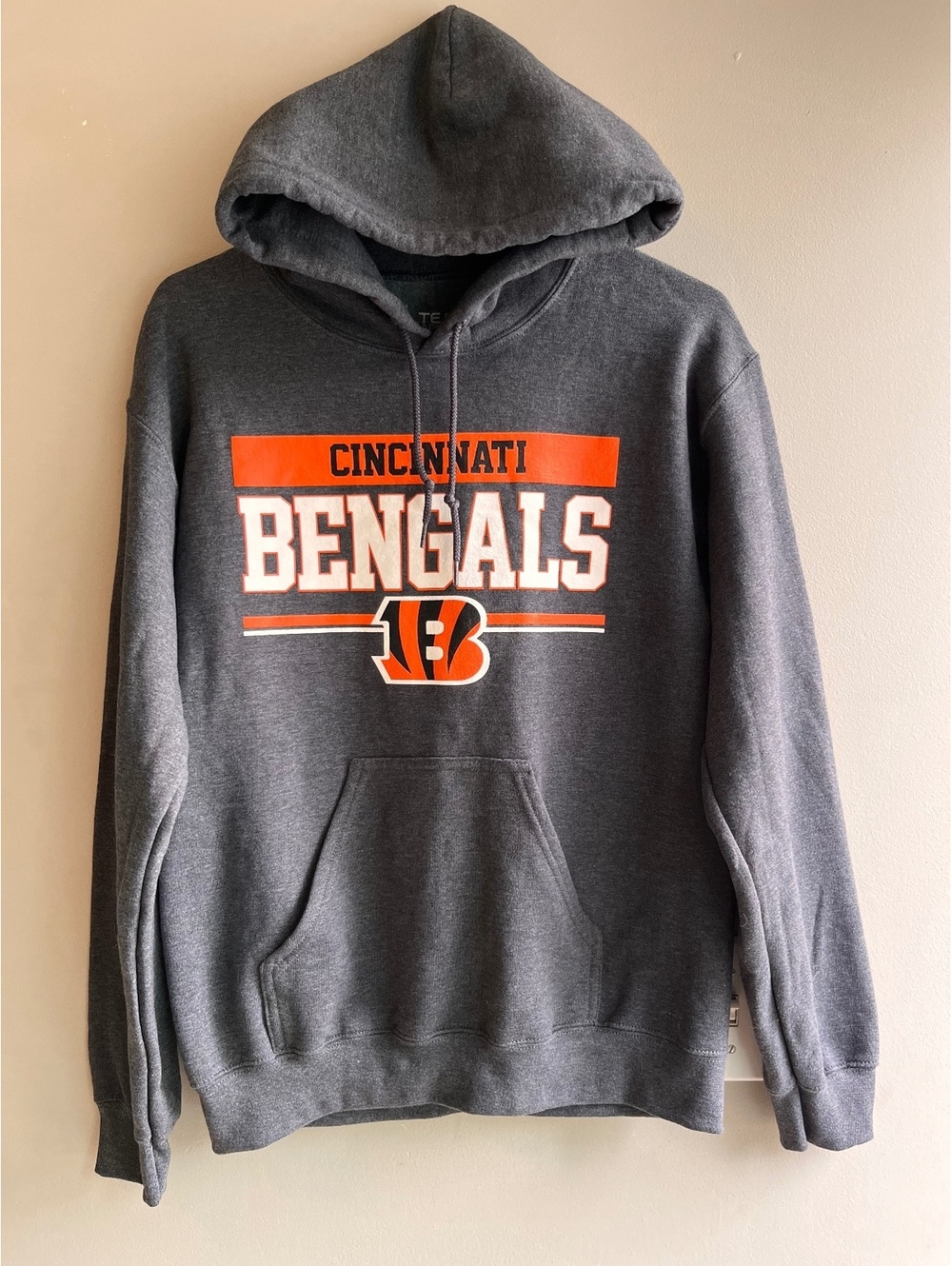 NFL Team Apparel Cincinnati Bengals Hoodie Charcoal Grey Men’s Size Small